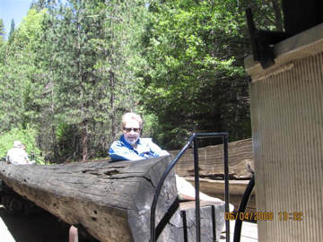 Yosemite Mountain RR car with Liz. Photo by the Keatons, June 2008